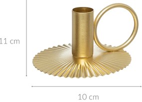 Metalowy świecznik na prążkowanej podstawce