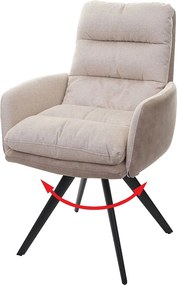 Krzesło do jadalni MCW-G66,  kremowy, z podłokietnikiem