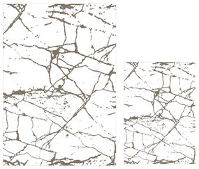 Białe/brązowe dywaniki łazienkowe zestaw 2 szt. 60x100 cm Cracks – Mila Home