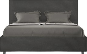 Łóżko bez stelaża tapicerowane 140x200 microfibra szary Mika