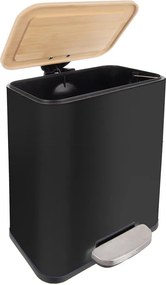 Czarny kosz na śmieci z pedałem ze stali nierdzewnej 5 l Black – Orion