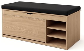 Szafka na buty z siedziskiem i wysuwanymi półkami GRADIA, 100 x 34 x 50 cm