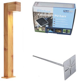 Zewnetrzna Moderne staande buitenlamp aluminium met hout print 65cm IP44 - Baleno Oswietlenie zewnetrzne