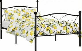 Czarne rustykalne łóżko pojedyncze 100x200 cm T0-S47