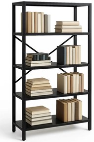 Czarny metalowy regał na książki E9-G76