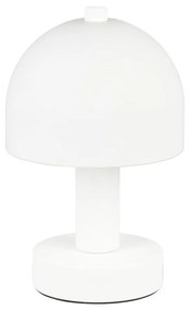 Biała lampa stołowa ze szklanym kloszem (wysokość 19 cm) Glenn – Trio