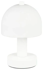 Biała lampa stołowa ze szklanym kloszem (wysokość 19 cm) Glenn – Trio