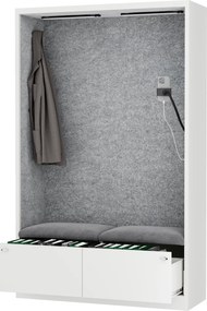 Szafa akustyczna do biura i szkoły Sally MentalBox, 115 x 40 x 185 cm, biały/szary