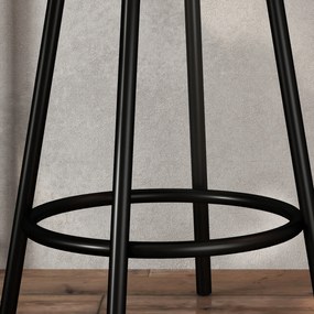 HOMCOM 3-częściowy zestaw do jadalni z ladą barową i 2 krzesłami, Mały zestaw kuchenny z bocznymi półkami, MDF, metal, czarny