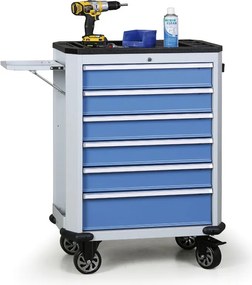 Wózek warsztatowy mobilny na narzędzia G2, 6 szuflad, niebieski