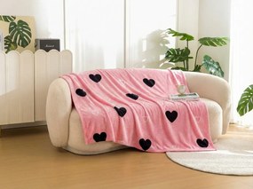 Mikropluszowy koc CORAZON, różowy Rozmiar: 200 x 220 cm