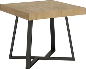 Stół rozkładany 90/194x90 cm Zeplir dąb naturalny nogi antracytowe