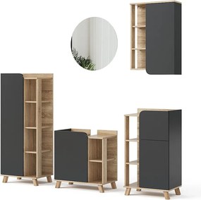 Zestaw mebli łazienkowych sonoma/antracyt 60x35x65 karen