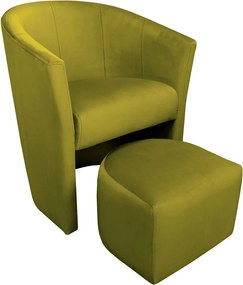 Fotel CLUB z podnóżkiem tkanina Welur komfortowy fotel relaksacyjny do salonu i sypialni : Kolor tkaniny - VELVET - BL75