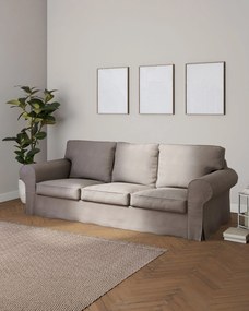 Pokrowiec na sofę Ektorp 3-osobową, rozkładaną kolor beżowy tkanina strukturalna