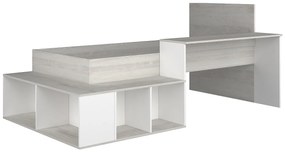 Łóżko piętrowe 90 x 200 cm ze skrzynią i i biurkiem - Kolory: Naturalny i Biały - RIGALI