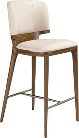 Taboret z ekoskóry w kolorze kremowym 4208 ANGEL CERDA