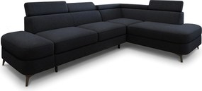 Masseno Narożnik AVISE z funkcją spania i pojemnikiem na pościel Narozniki L, Rozkładana sofa - Czarny, QUELLE 100