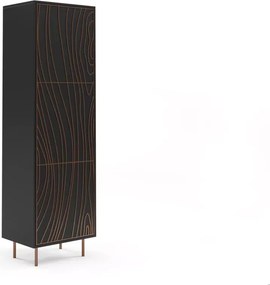 Witryna Teofil – nowoczesna witryna z drewnianym laminatem i metalowymi nogami