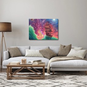 Obraz - Statek z kosmicznym niebem (70x50 cm)