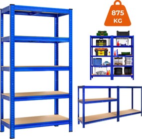 Regał o dużej nośności HEAVY, maks. 875kg, 90x40x180cm, niebieska Monzana