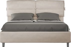 Łóżko bez stelaża tapicerowane 160x210 microfibra Piaskowy Nandy