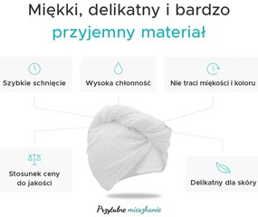 Szybkoschnący turban do włosów frotte czerwony, 100% bawełna