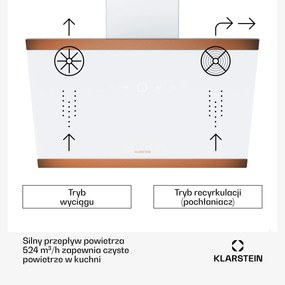 Klarstein FlashLine 60 okap wyciągowy, A++, 524 m³/h, 3 stopnie, ekran dotykowy