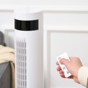 Wentylator kolumnowy 110cm 50W z pilotem oscylacja 85 stopni wydajny stojący czarny | Aosom PL