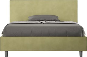Łóżko bez stelaża tapicerowane 140x210 microfibra zielony Adele