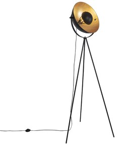 Lampa stojąca czarna ze złotem 42 cm regulowany statyw - MagnaxPrzemysłowy Oswietlenie wewnetrzne