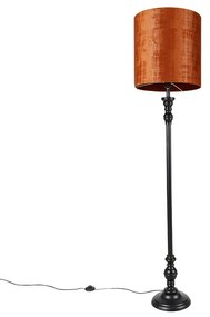 Klasyczna lampa stojąca czarna z czerwonym kloszem 40 cm - Classico klasyczny/Antyczny Oswietlenie wewnetrzne