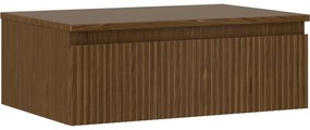 Mexen Rivel szafka łazienkowa podumywalkowa 70 cm z blatem, 1 szuflada, ryflowana , orzech - 91A20-06023-1-BFC86