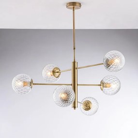 Lampa wisząca Demetra z brązowanego żelaza szczotkowanego, 6 świateł X 97 Ø73 BL279-6-BRZ