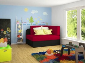 Mała rozkładana sofa ROSA, czerwona/czarna