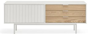 Biało-naturalna szafka pod TV w dekorze dębu 140x52 cm Sierra – Teulat
