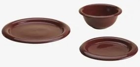 Zestaw Naczyń 12-częściowy Z New Bone China Rylvane Czerwone Wino - Sklum