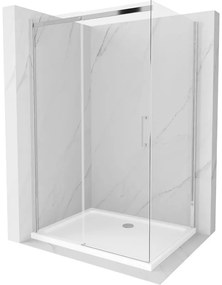 Mexen Omega kabina prysznicowa rozsuwana 120 x 80 cm, transparent, chrom + brodzik Flat - 825-120-080-01-00-4010