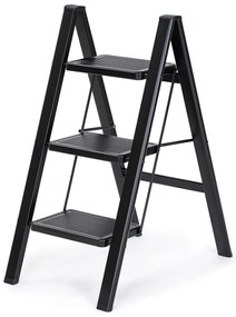 4Home Składane schodki stalowe Steel, 3 stopnie,czarne