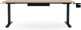 Biurko elektryczne z regulacją wysokości ergonomiczne antracytowe/dąb sonoma,1600x800 mm: ARIA