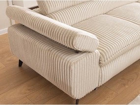 Beżowy sztruksowy narożnik (prawostronny/w kształcie litery L) Marbeya – Ropez