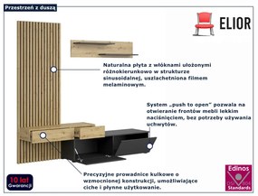 Komplet nowoczesnych mebli dab artisan + czarny H7-R79