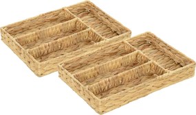 HOMCOM Zestaw 2 Koszy do Przechowywania z Przegródkami, do Organizacji Przedmiotów, do Salonu, Kuchni, Sypialni