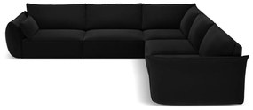 Czarny aksamitny narożnik Vanda – Mazzini Sofas
