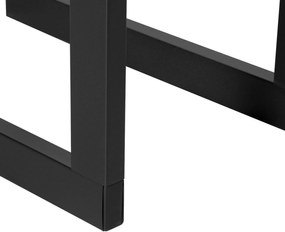 HOMCOM Stojak na drewno kominkowe Półka na drewno Pojemnik na drewno opałowe 100 kg Stal Czarny dł. 40 x szer. 25 x wys. 100 cm