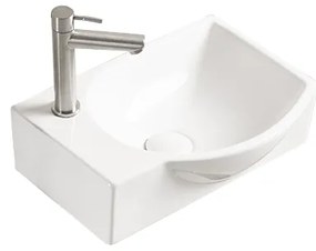 Mexen Mista umywalka nablatowa prawa 40 x 28 cm, biała - 22174000R