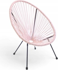 Żyłkowe krzesło ogrodowe dla dzieci Arjana, 66 cm, różowe