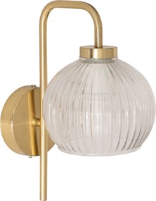 Kinkiet kula KRYS, złoto i szkło, wys. 30 cm