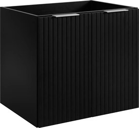 Szafka łazienkowa z drzwiami, Czarny + srebrny uchwyt, 60 x 57 x 46 cm