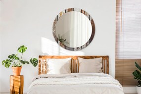 Lustro dekoracyjne okrągłe Vintage ciemne drewno